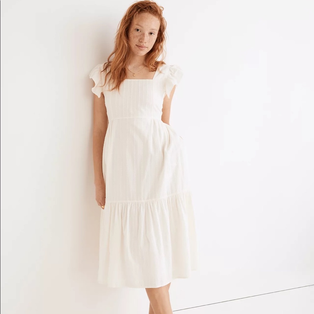 Madewell ruffle strap tiered dress size large
